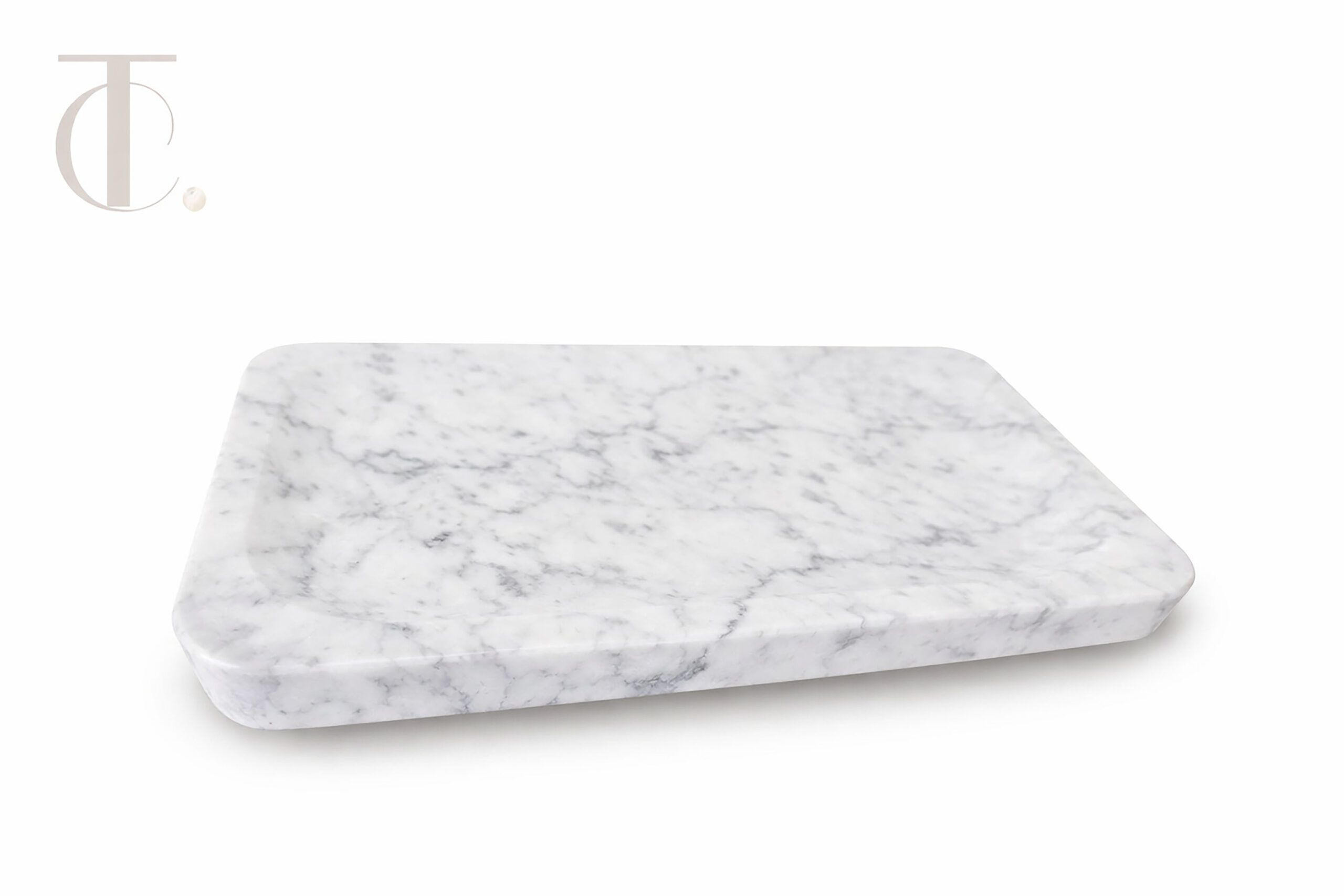 Handcrafted Natural Marble white Amenity Tray