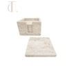 Handcrafted Natural Marble Coaster Set – Square Stone Drink Holders with Matching Base (Set of 6)