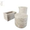 Hand-Carved Natural Travertine & Marble 3-Piece Coffee Service Set