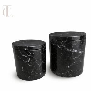 Multipurpose box, Set of 2 pieces, marble black