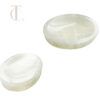 White Onyx Oval Soap Dish