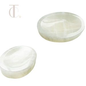White Onyx Oval Soap Dish