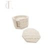 Handcrafted Octagonal Marble Coaster Set – 6 Pieces with Matching Holder