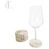 Handcrafted Natural Marble Coaster Set – 6-Piece Round Collection with Holder
