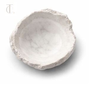Hand-Carved Rustic Marble Spa Bowl - Natural Stone Decor