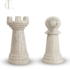 Marble Chess Bookends. made in marble white Lego