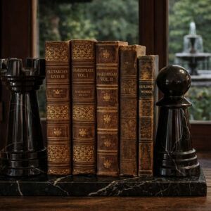 Marble Chess Bookends
