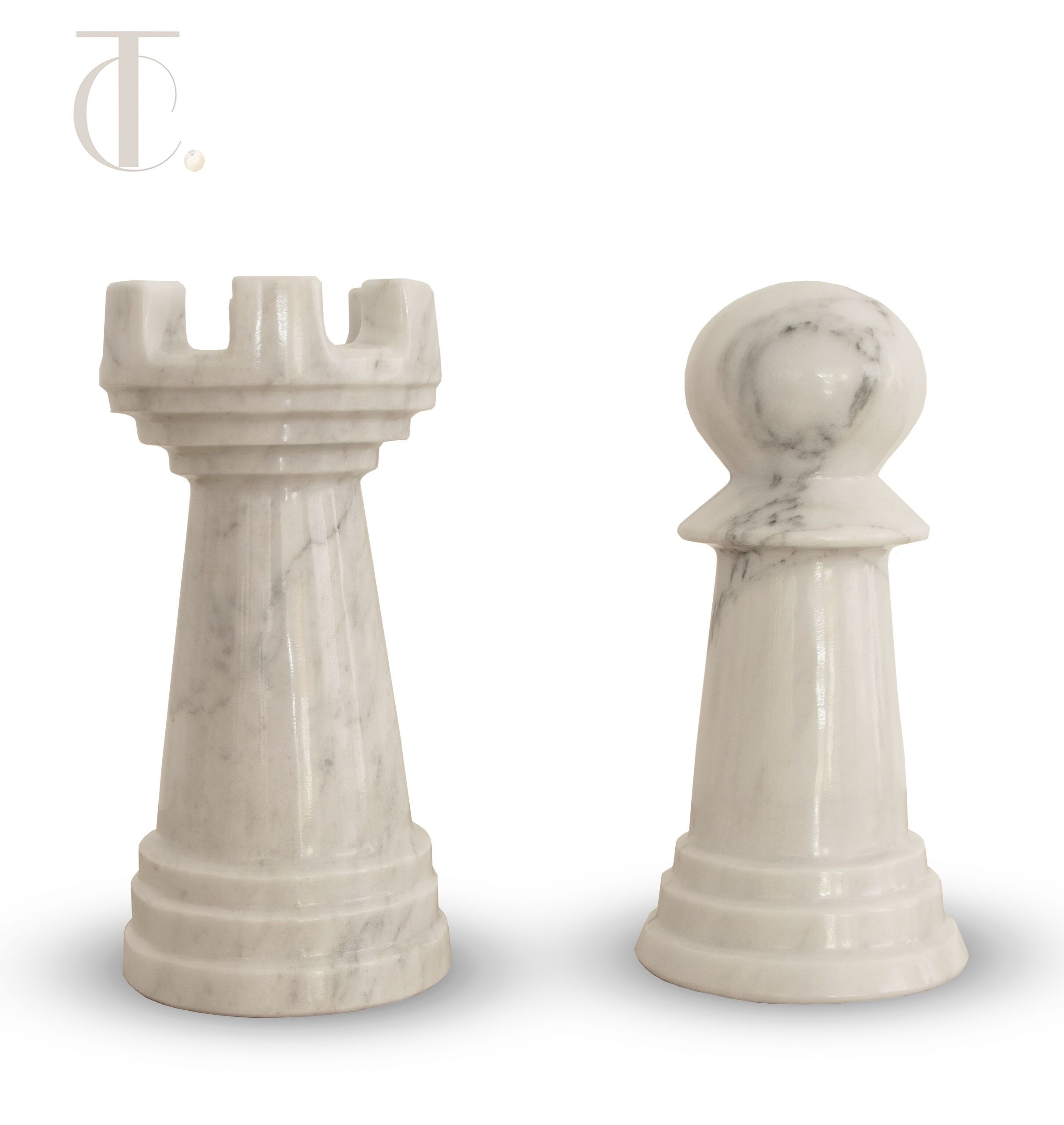 Marble Chess Bookends. made in marble white Lego