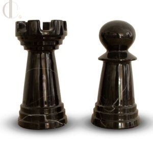 Marble Chess Bookends, made in marble black