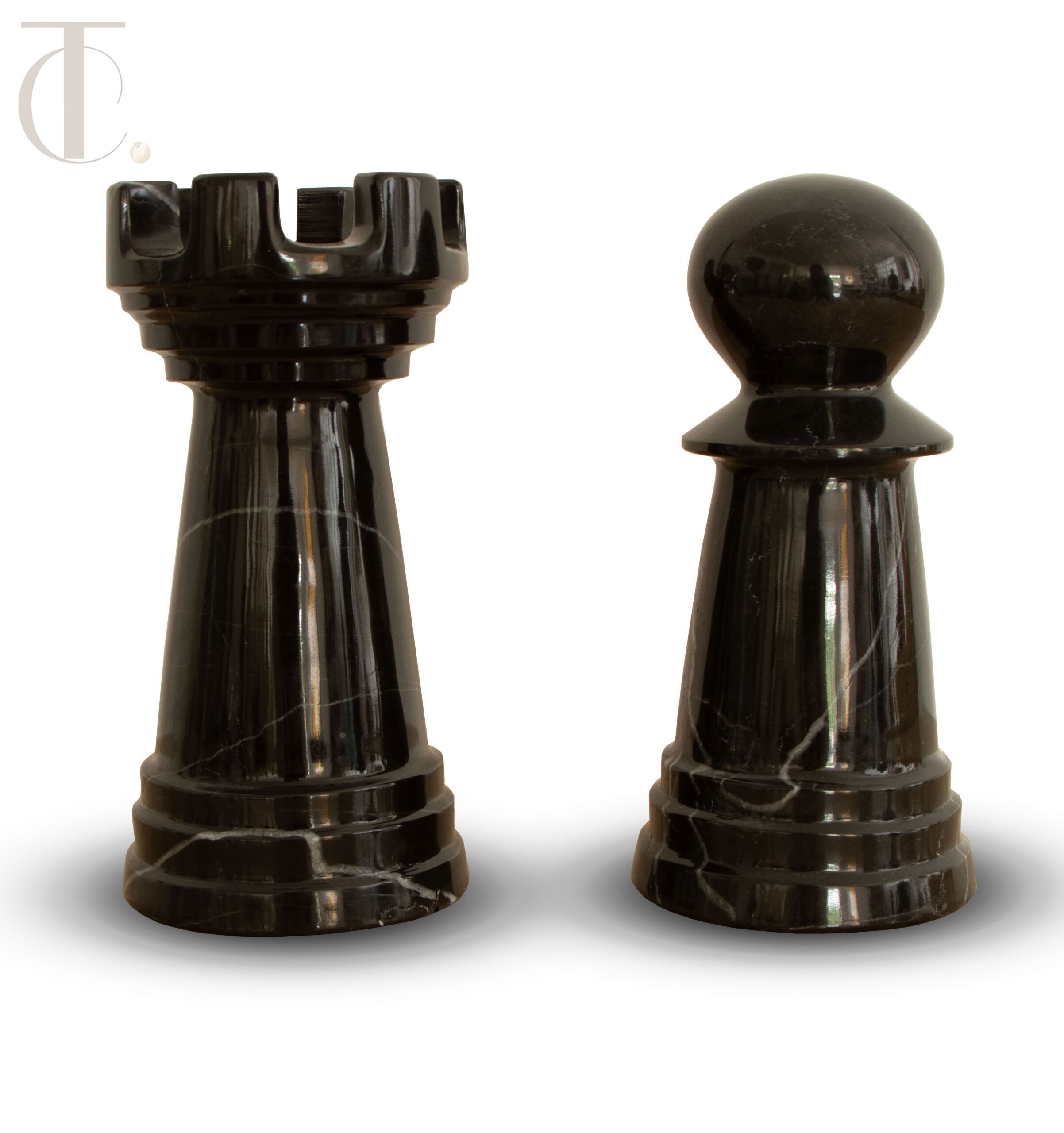 Marble Chess Bookends, made in marble black