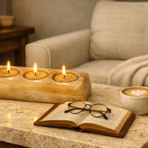 Onyx Triple Tealight Holder