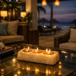 Onyx Triple Tealight Holder
