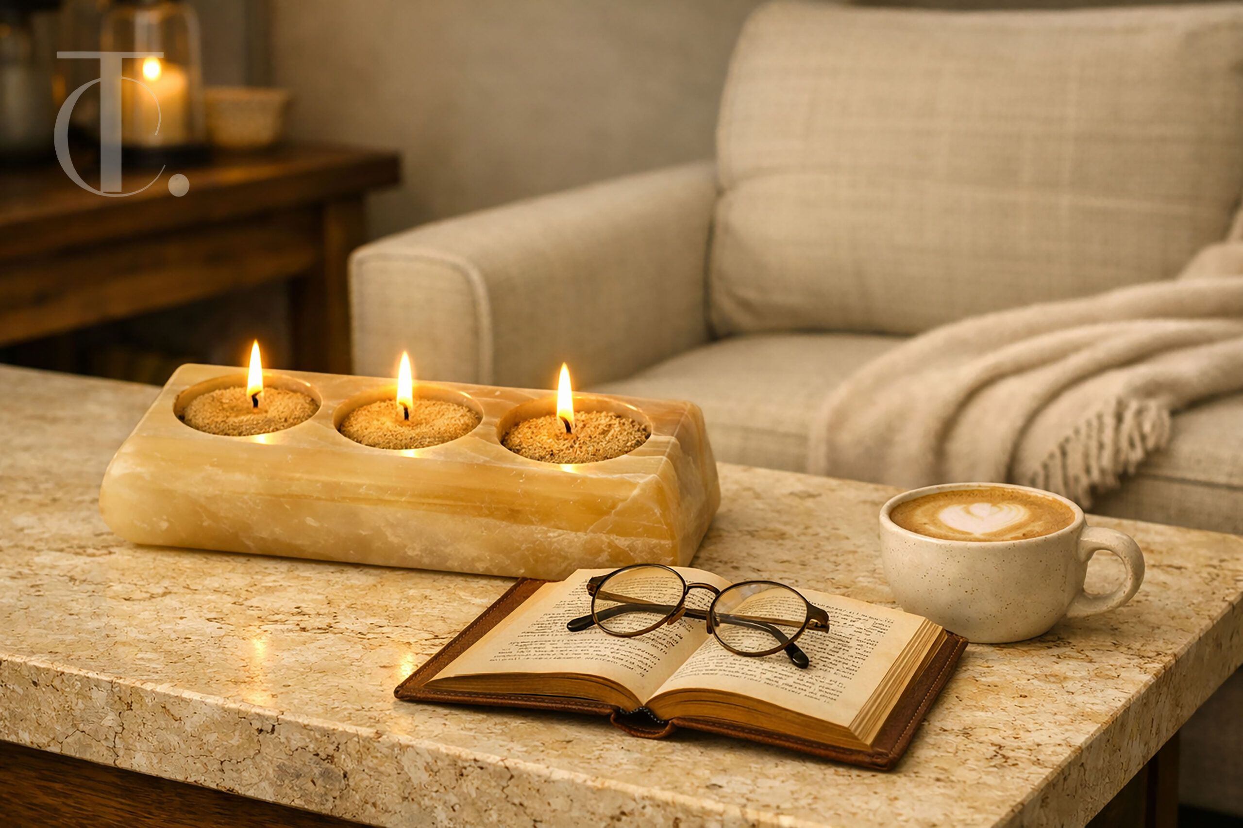 Onyx Triple Tealight Holder