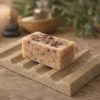 Sculpted Travertine Soap Dish MADE IN MARBLE