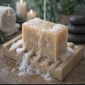 Sculpted Travertine Soap Dish MARBLE
