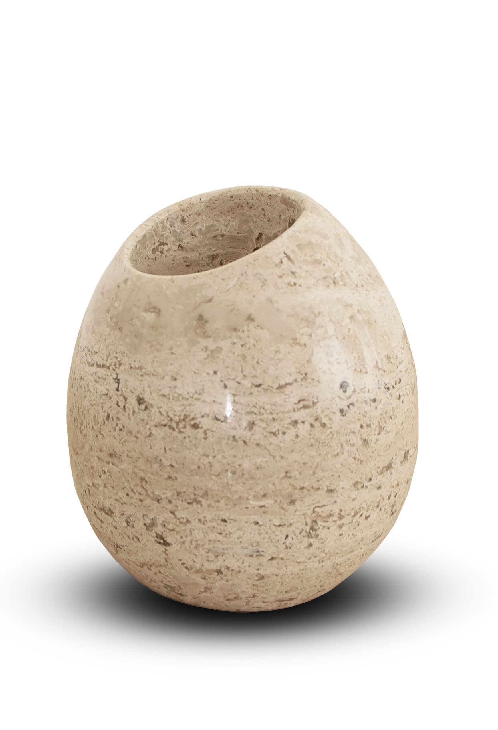 Travertine vanity jar MADE IN MARBLE TRAVERTINE